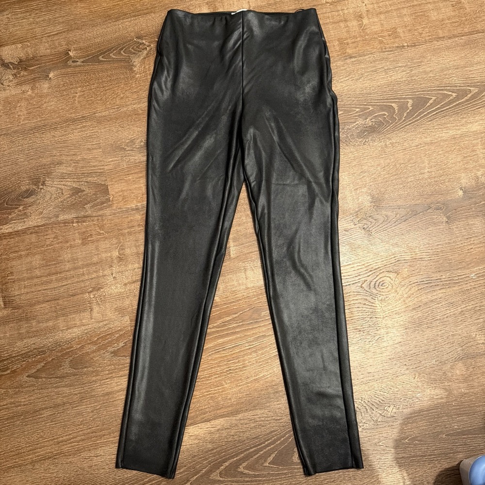 Gianni Bini S Black Faux Leather Leggings Pull On Stretch Skinny Pants